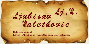 Ljubisav Maletković vizit kartica